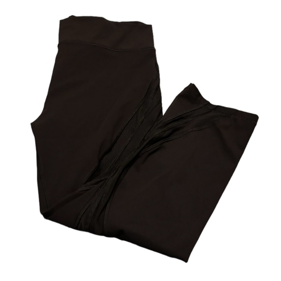 Black Mesh Panel Women's Leggings - Picture 2 of 2